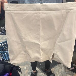 Wilfred Cream Leather Mini Skirt